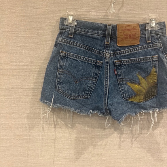 Levi's 511Shorts Womens Juniors 3 Blue Cut Off Distressed Frayed Back Girasol - Picture 8 of 11